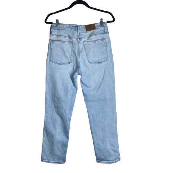 Madewell Light Wash Distressed knee Mid Rise Classic Straight sz 28 - Picture 5 of 12